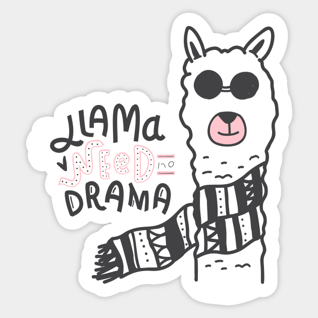 Llama Need No Drama Sticker by TheMioStore